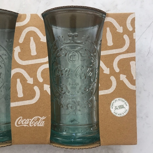 NIB San Miguel Coca Cola Coke Drinking Glass- Set of 3 - Picture 3 of 7